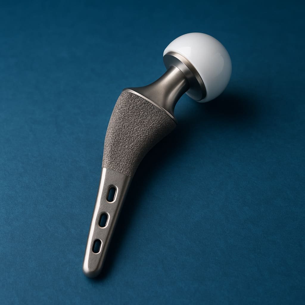Orthopedic Hip Implant – High Biocompatibility Titanium and Ceramic Prosthesis